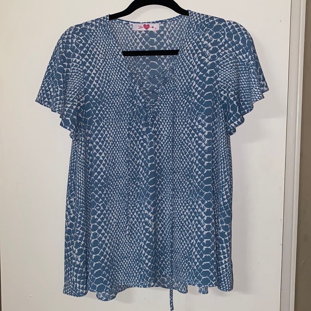 Buddy Love Snake Print Flowy Top - LARGE